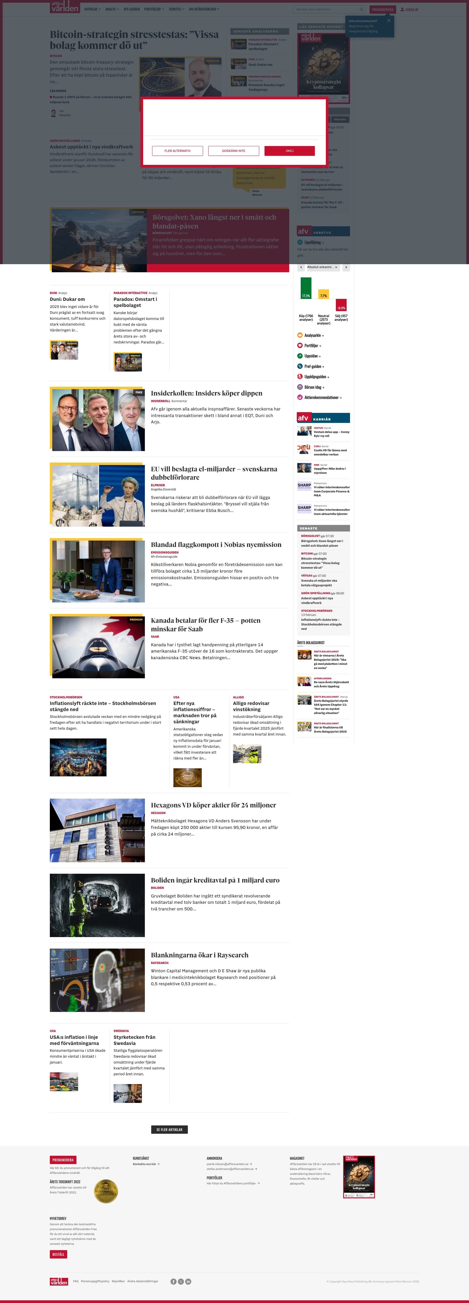 Bild på Digialbyrå projekt hela hemsidan - Affärsvärlden