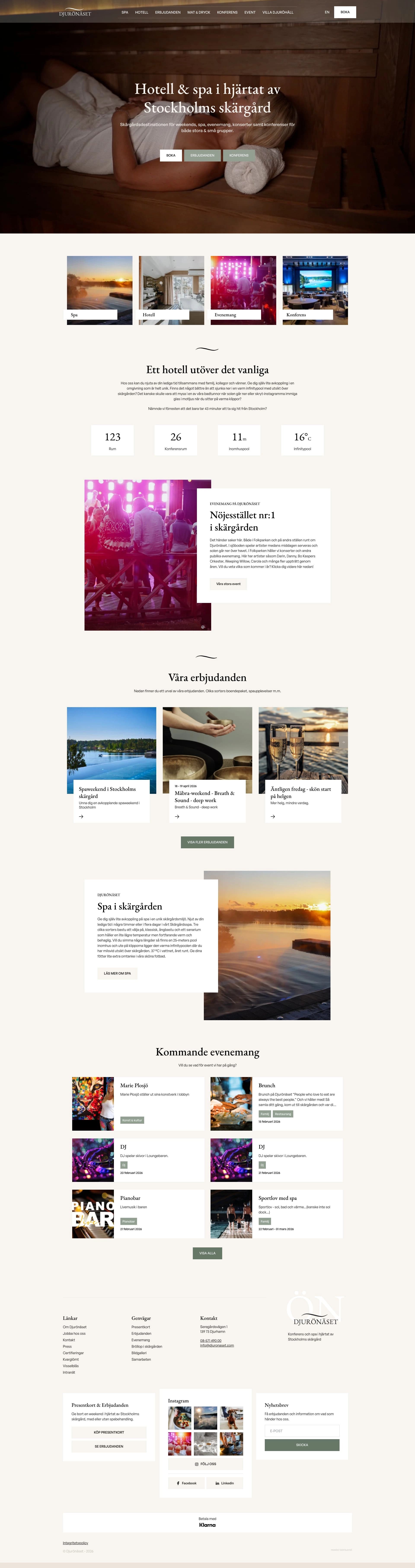 Bild på Digialbyrå projekt hela hemsidan - Djurönäset
