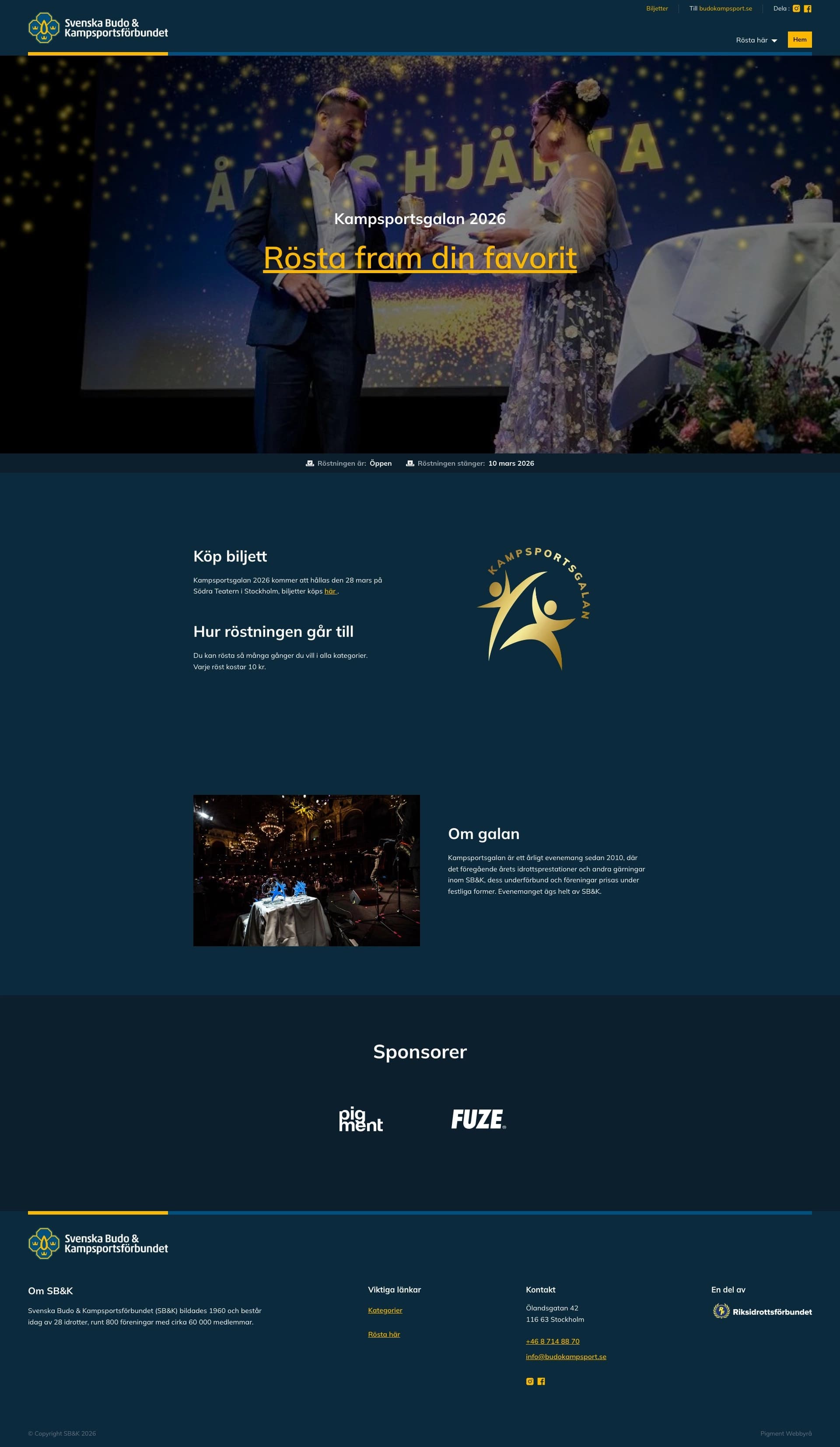 Bild på Digialbyrå projekt hela hemsidan - Budo Kampsportsgalan