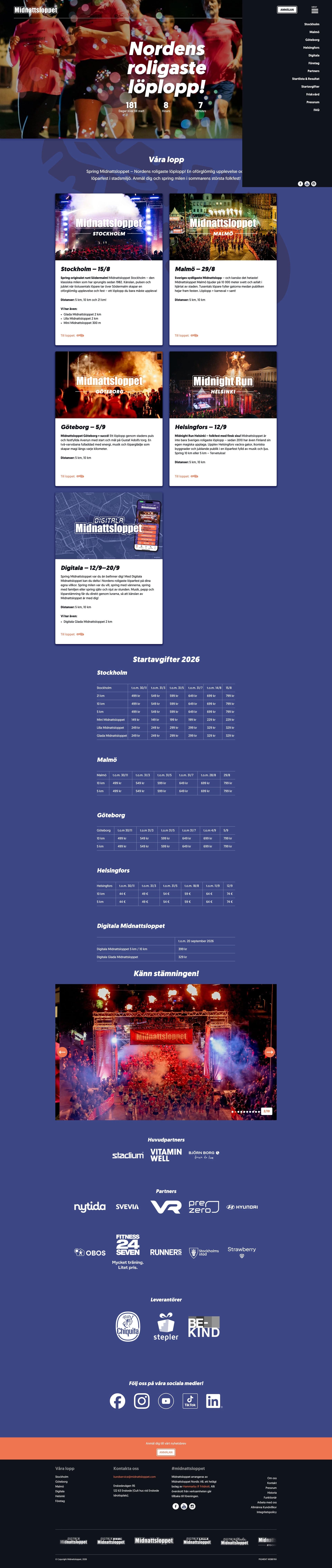 Bild på Digialbyrå projekt hela hemsidan - Midnattsloppet