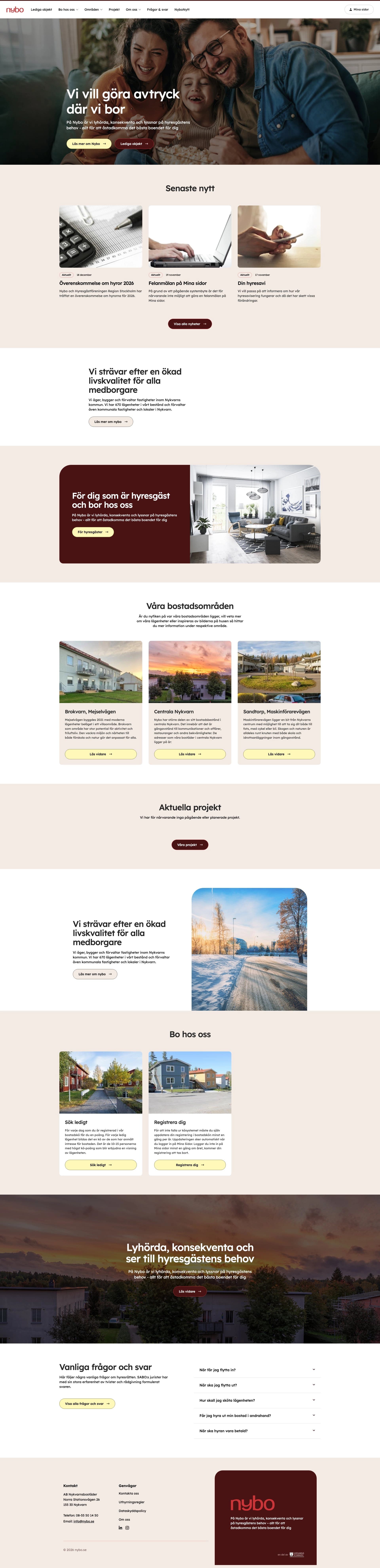 Bild på Digialbyrå projekt hela hemsidan - Nybo