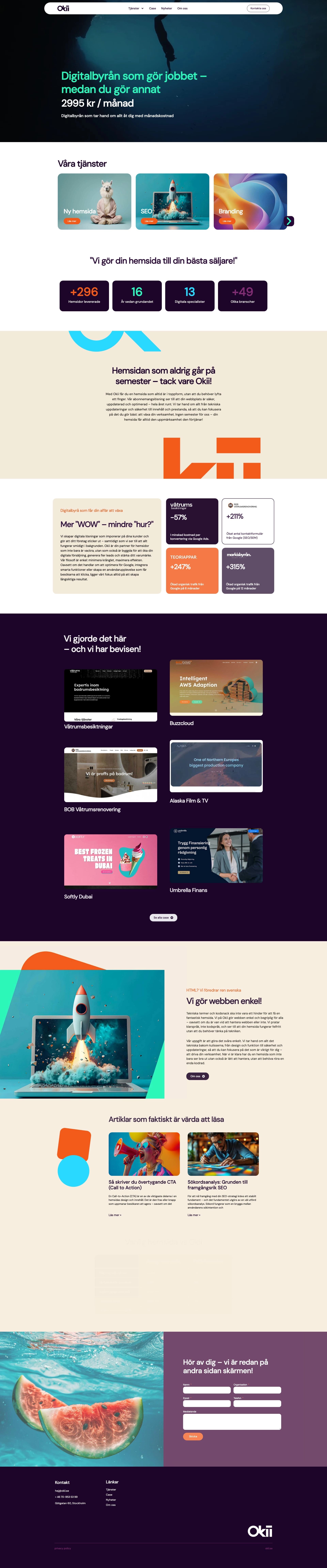 Bild på Digialbyrå projekt hela hemsidan - Okii