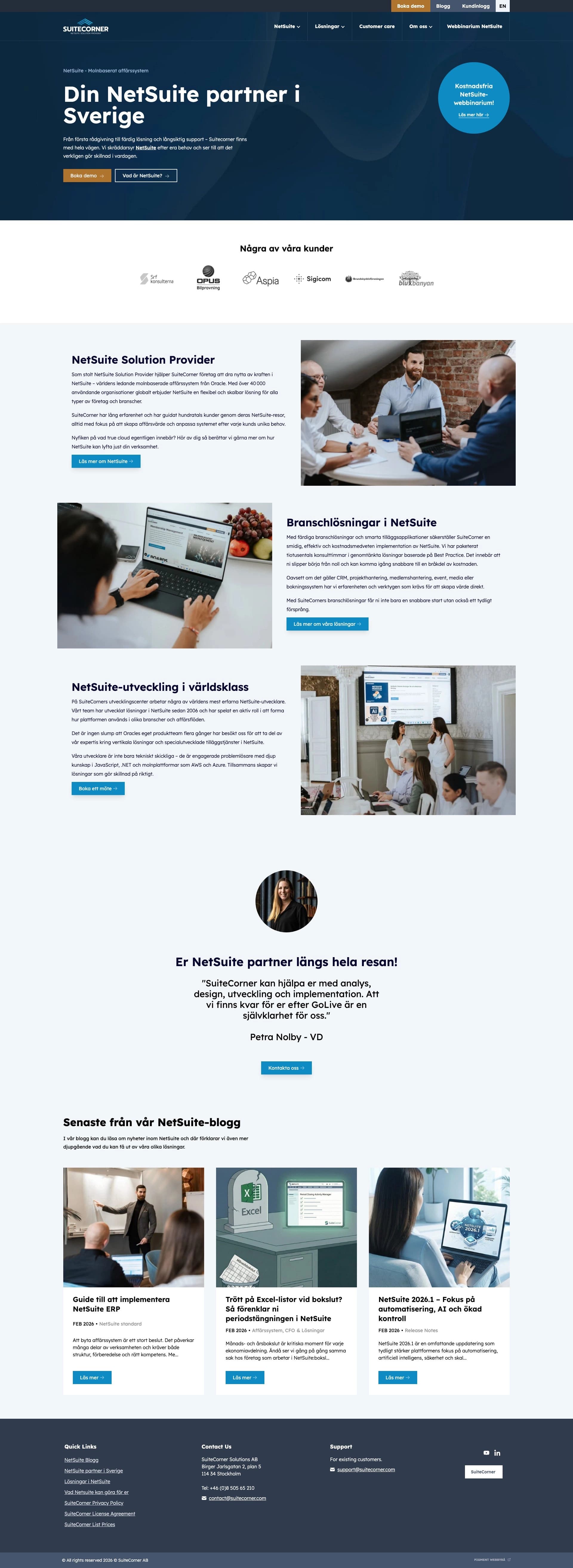 Bild på Digialbyrå projekt hela hemsidan - SuiteCorner