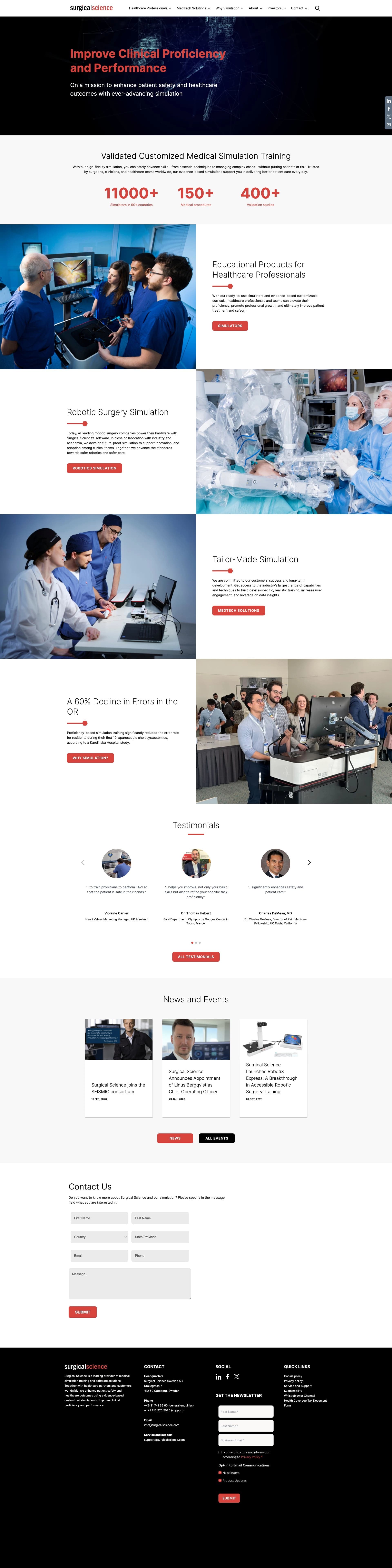 Bild på Digialbyrå projekt hela hemsidan - Surgical Science