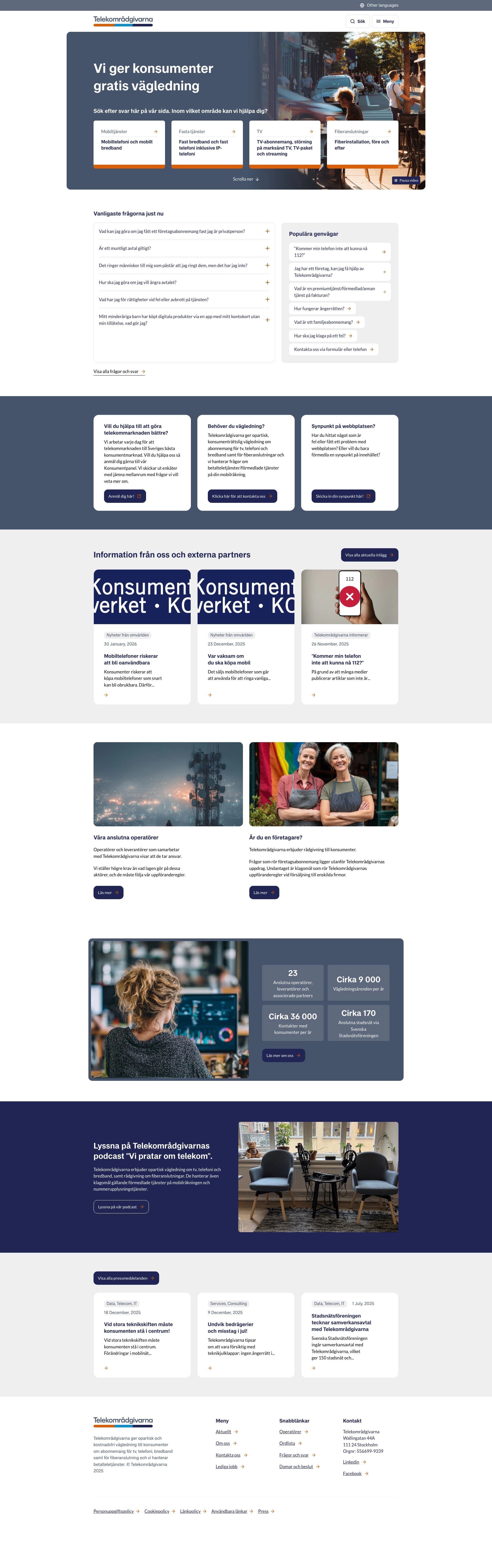 Bild på Digialbyrå projekt hela hemsidan - Telekområdgivarna