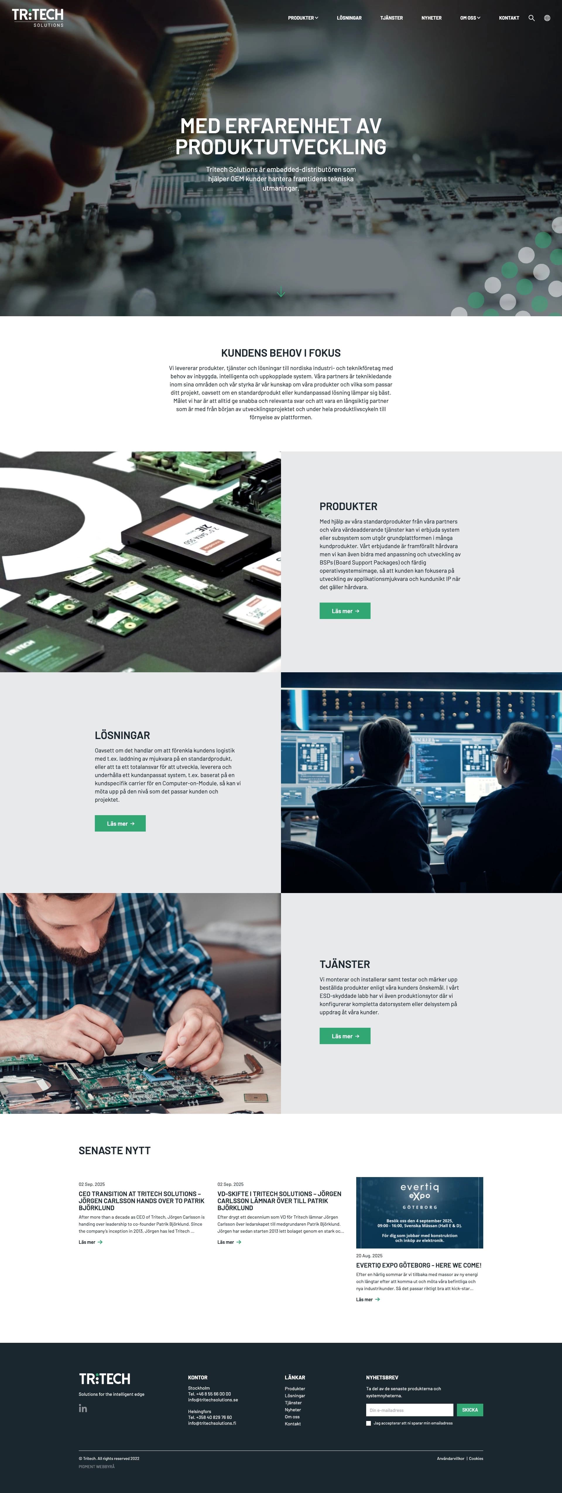 Bild på Digialbyrå projekt hela hemsidan - Tritech Solutions