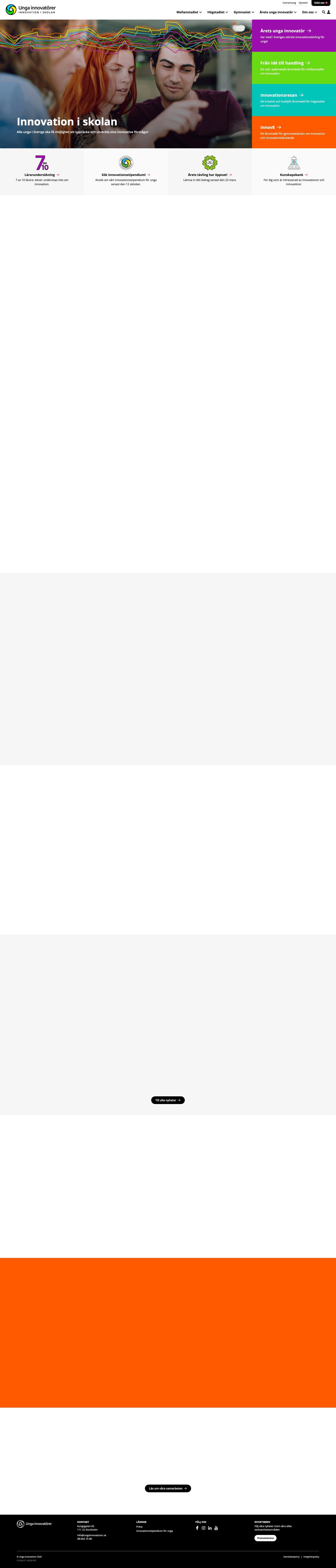 Bild på Digialbyrå projekt hela hemsidan - Unga Innovatörer
