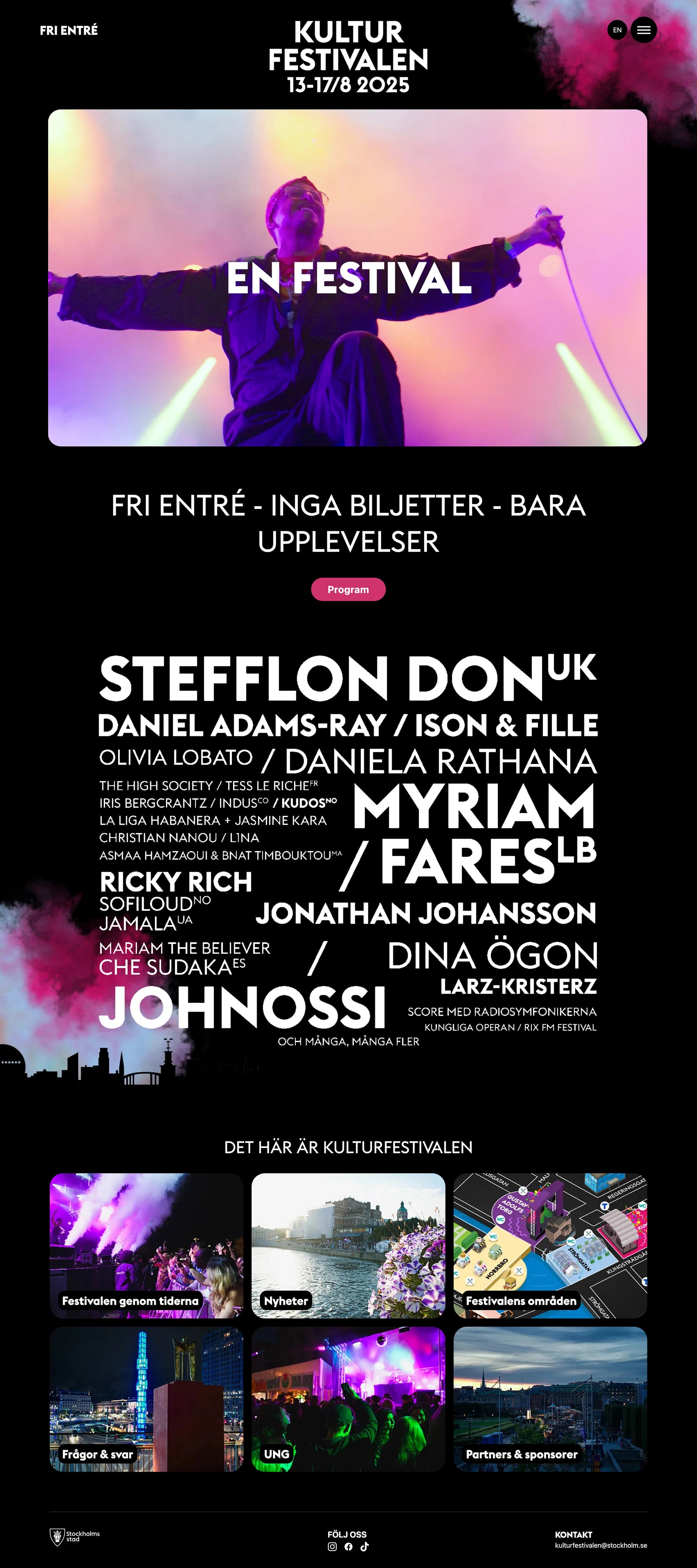 Digialbyrå exempel hemsida - Kulturfestivalen