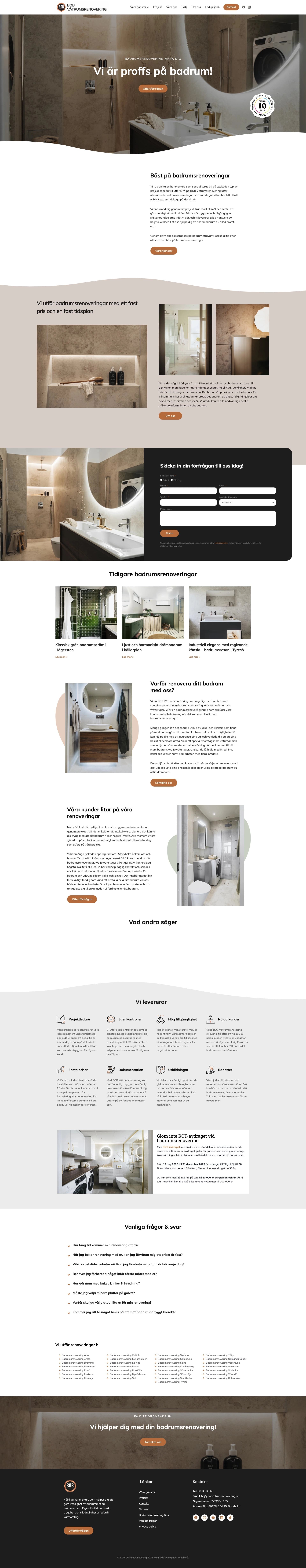 Bild på Digialbyrå projekt hela hemsidan - BOB Våtrumsrenovering