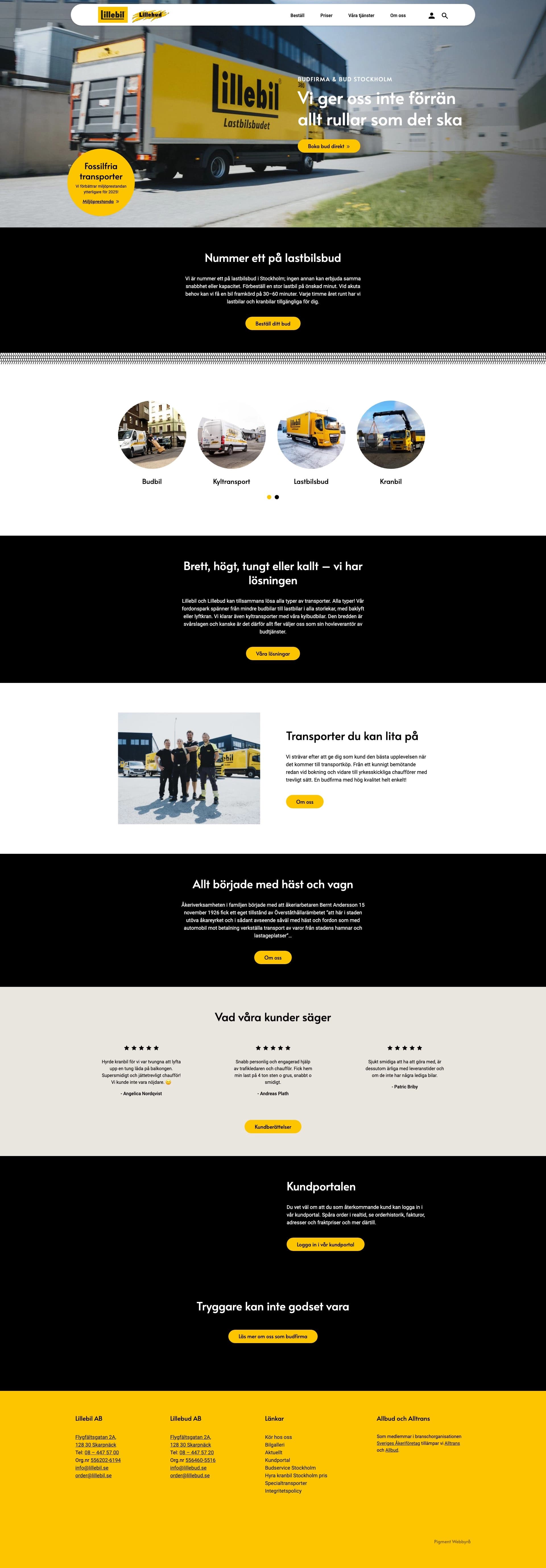 Bild på Digialbyrå projekt hela hemsidan - Lillebil & Lillebud