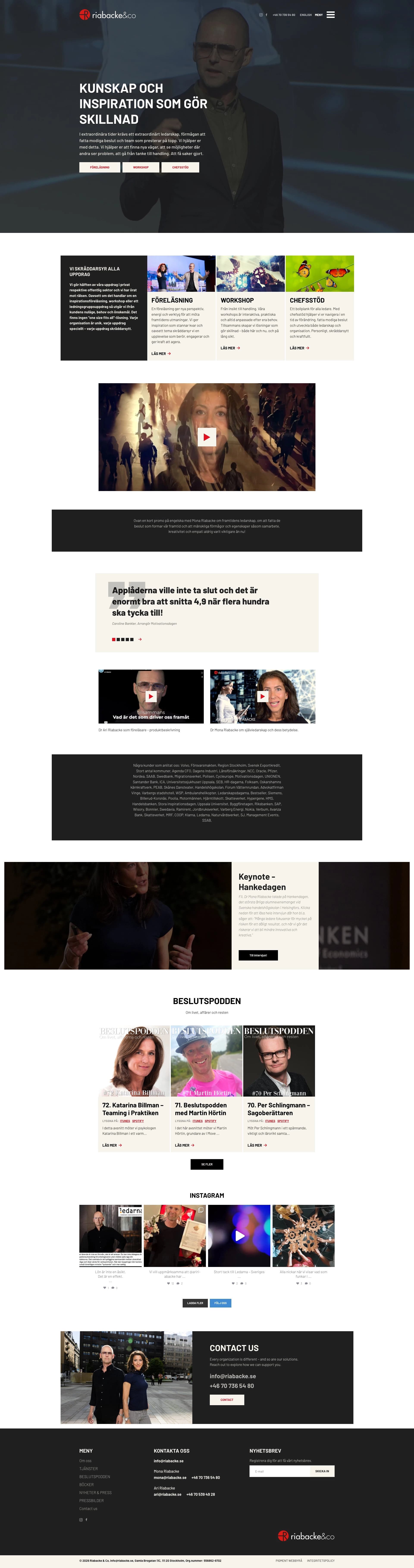 Bild på Digialbyrå projekt hela hemsidan - Riabacke & Co.